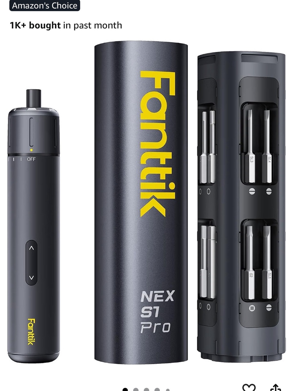 Fanttik NEX S1 Pro Electric Precision Screwdriver - Dark Gray & Yellow